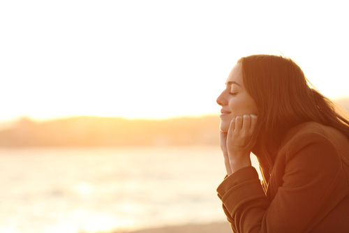 Woman with closed eyes relaxing